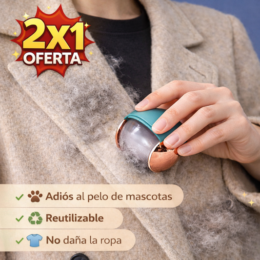 Rodillo Quitapelos Reutilizable | Adiós al Pelo de Mascotas (Lleva 2 Paga 1)