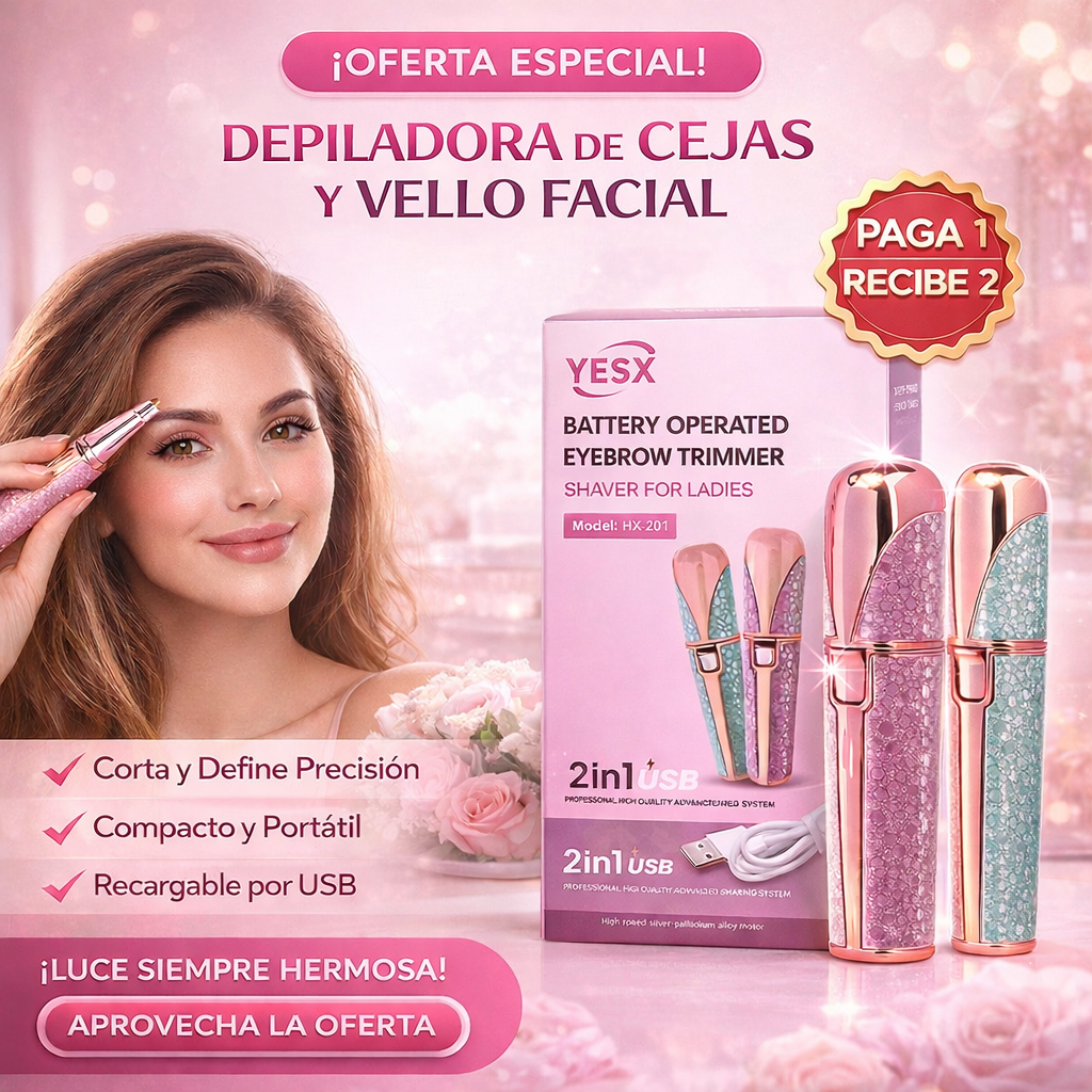 Depiladora De Cejas y Rostro | Elimina Sin Esfuerzo El Vello Facial  (Lleva 2 paga 1)