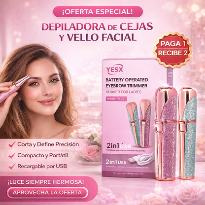 Depiladora De Cejas y Rostro | Elimina Sin Esfuerzo El Vello Facial  (Lleva 2 paga 1)