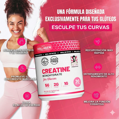 CREATINA + COLAGENO | AUMENTA EL VOLUMEN Y LA FIRMEZA DE TUS GLÚTEOS DE FORMA NATURAL